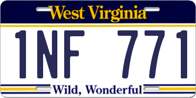 WV license plate 1NF771