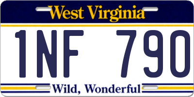 WV license plate 1NF790