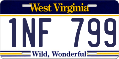 WV license plate 1NF799