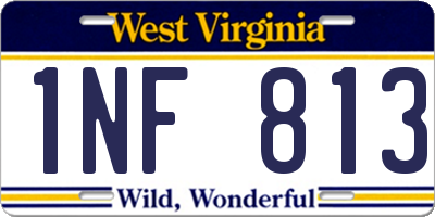 WV license plate 1NF813