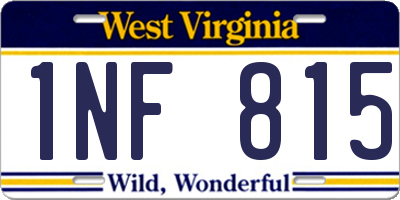 WV license plate 1NF815