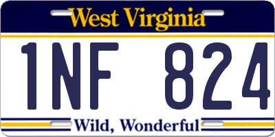 WV license plate 1NF824