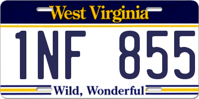 WV license plate 1NF855