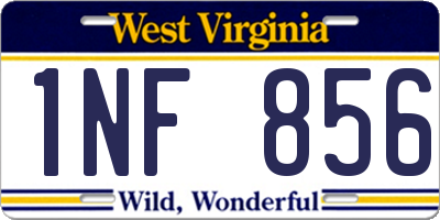 WV license plate 1NF856