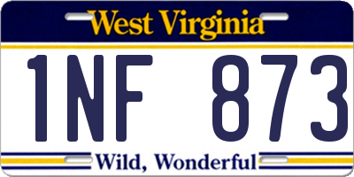 WV license plate 1NF873