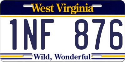 WV license plate 1NF876