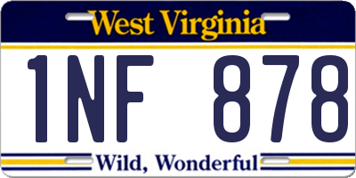 WV license plate 1NF878