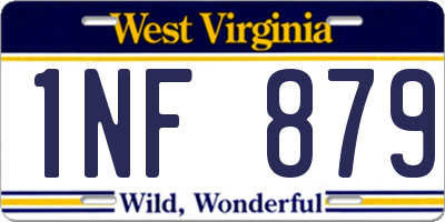 WV license plate 1NF879