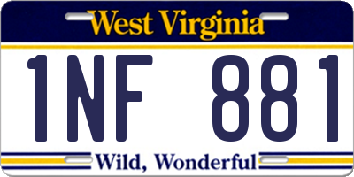 WV license plate 1NF881