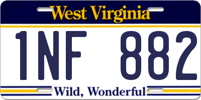 WV license plate 1NF882
