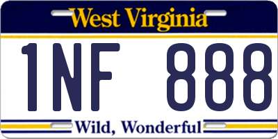 WV license plate 1NF888