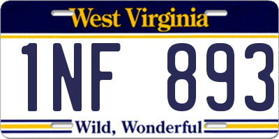 WV license plate 1NF893