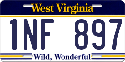 WV license plate 1NF897