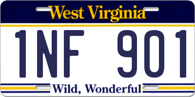 WV license plate 1NF901