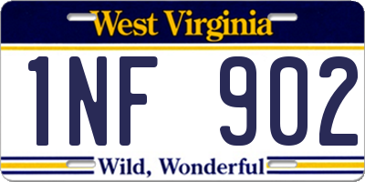 WV license plate 1NF902