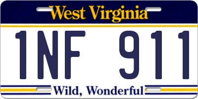 WV license plate 1NF911