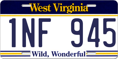 WV license plate 1NF945