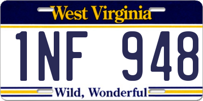 WV license plate 1NF948