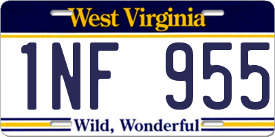 WV license plate 1NF955