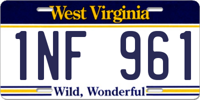 WV license plate 1NF961