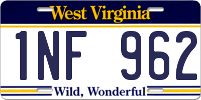 WV license plate 1NF962