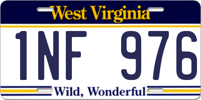 WV license plate 1NF976