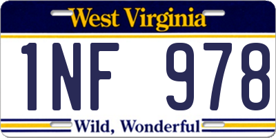 WV license plate 1NF978