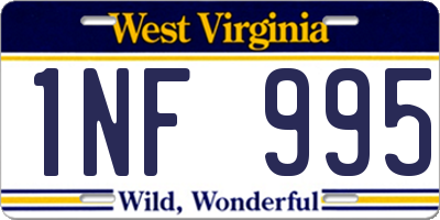 WV license plate 1NF995