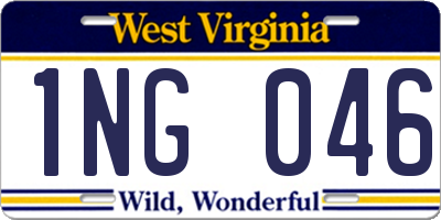 WV license plate 1NG046