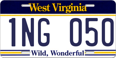 WV license plate 1NG050