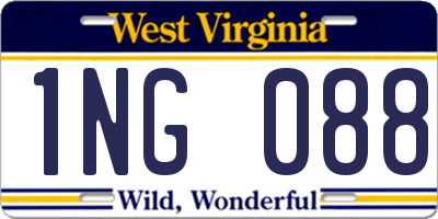 WV license plate 1NG088