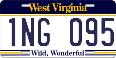 WV license plate 1NG095