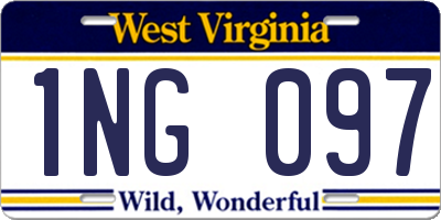 WV license plate 1NG097