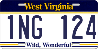 WV license plate 1NG124