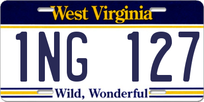 WV license plate 1NG127
