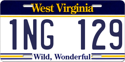 WV license plate 1NG129