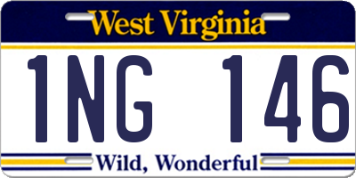 WV license plate 1NG146