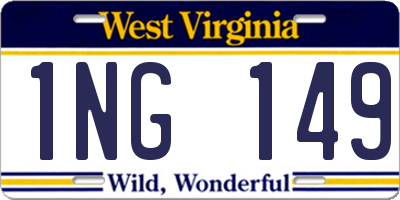 WV license plate 1NG149