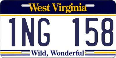 WV license plate 1NG158