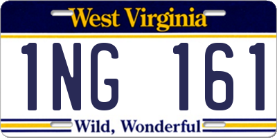 WV license plate 1NG161