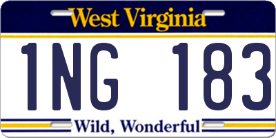 WV license plate 1NG183