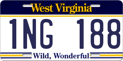 WV license plate 1NG188