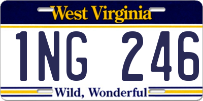 WV license plate 1NG246