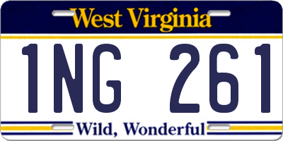 WV license plate 1NG261