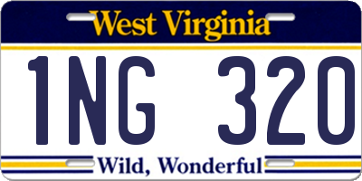 WV license plate 1NG320