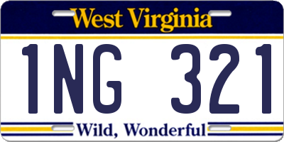 WV license plate 1NG321