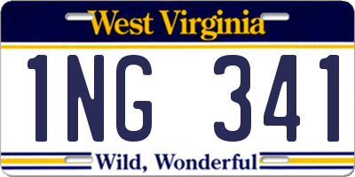 WV license plate 1NG341