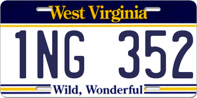 WV license plate 1NG352