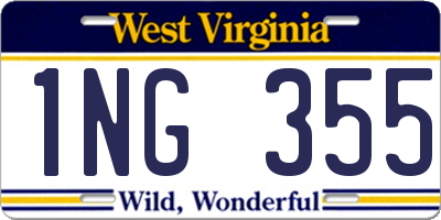 WV license plate 1NG355