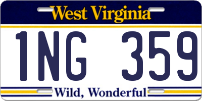 WV license plate 1NG359